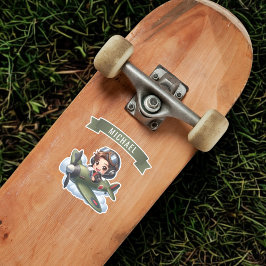 Future Pilot Boy Vintage Airplane Personalized Klistermärken