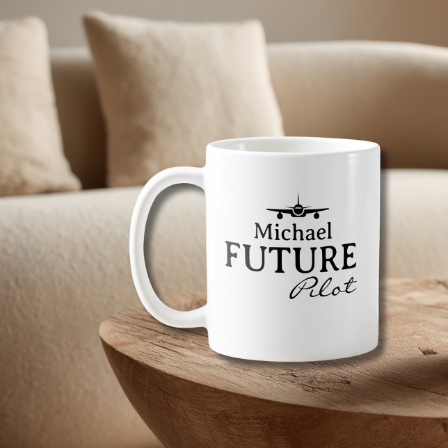 Future Pilot Student Pilot Aviator Simple Custom  Kaffemugg (Skapare uppladdad)