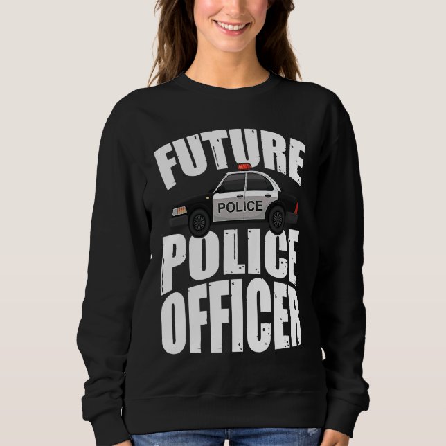 Future Police Officer Blue Line T Shirt (Framsida)