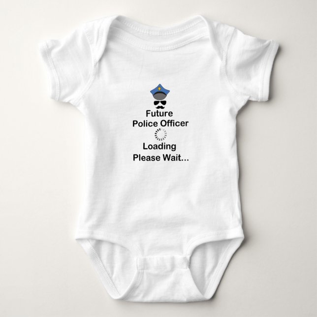 Future Police officer loading please wait... T Shirt (Framsida)