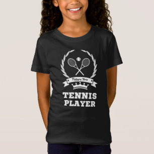Future Pro Tennis Player Motivational Quote Black T Shirt