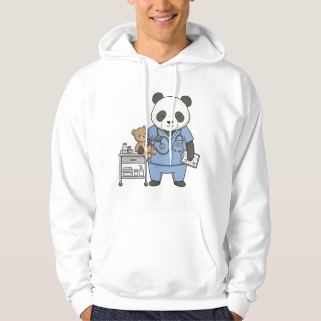 Future RN Panda: Adorable Medical Student  Hoodie (Framsida)