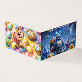 Future sci-fi cyber bunny Easter Kort