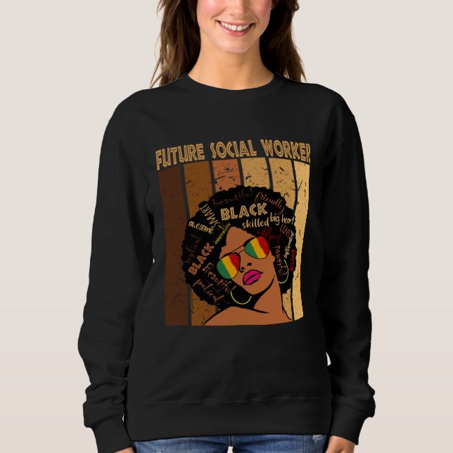 Future Social Worker Afro African Women Black Hist T Shirt (Framsida)