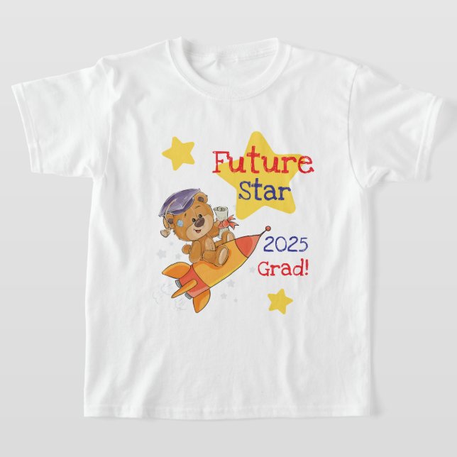 Future Star Studenten T-Shirt - 2025 Grad Rocket (Laydown)