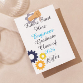 Future starts now.Personalized engineer graduation Kort