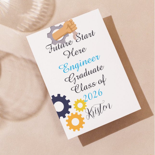 Future starts now.Personalized engineer graduation Kort (Skapare uppladdad)