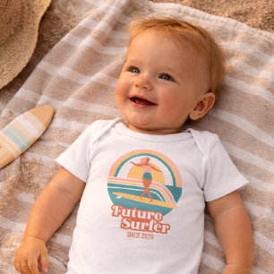 Future Surfer Baby Kroppsoverall Retro Strand Romp T Shirt
