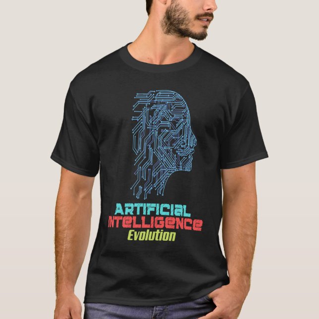 Future Tech Robot Brain Artificial Intelligence AI T Shirt (Framsida)