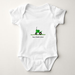 "Future Tractor Driver" Baby Grönt Tractor T-shirt