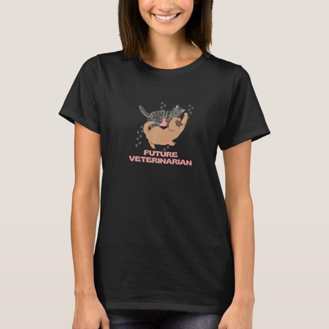 Future Veterinarian Fun Vet Student T Shirt (Framsida)