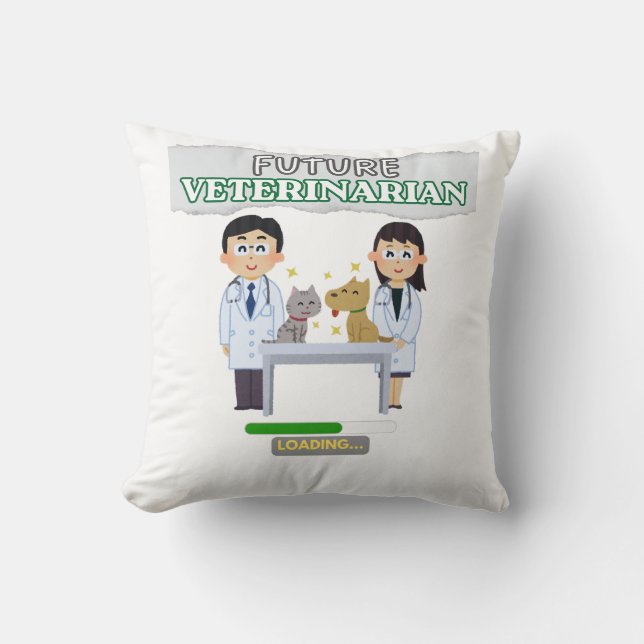 Future Veterinarian Loading – Vet Student Design Kudde (Framsida)