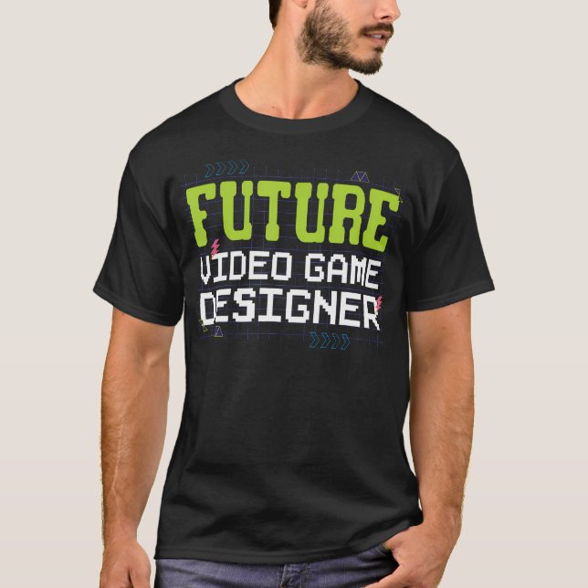 Future Video Game Designer For Kids Game Developer T Shirt (Framsida)