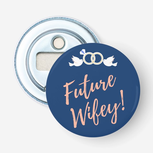 Future Wifey Love Birds i djupblått    Flasköppnare (Framsidan)