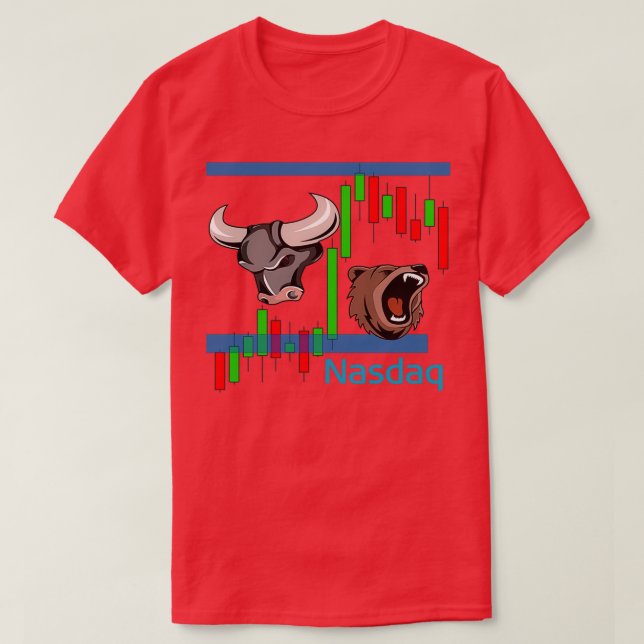 Futures Trading Bear mot Bull Emini Nasdaq NQ T Shirt (Design framsida)