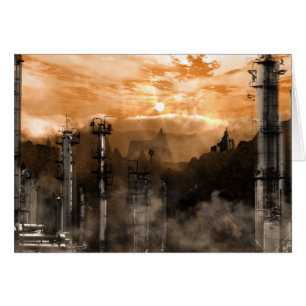 Futurescape Sci-Fi Gothic liggande Hälsningskort