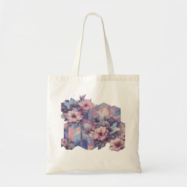 Futurism Teckning Blommigt Design Tote Bag Tygkasse (Framsidan)