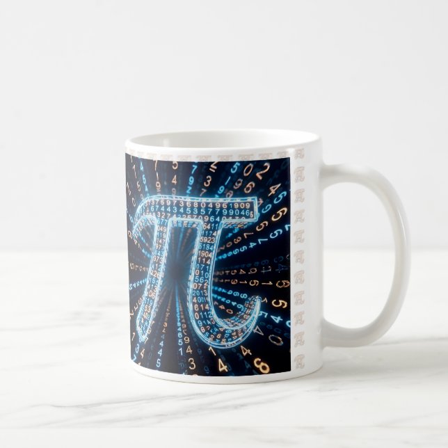Futuristic π Mug – Pi Day March 14 Gift – Neon Mat Kaffemugg (Höger)