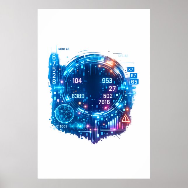 Futuristic AI Data Head Poster – Cyber Tech  (Framsidan)