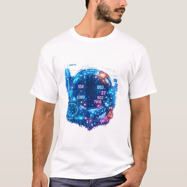 Futuristic Astronaut Tech T‑Shirt for Men T Shirt (Framsida)