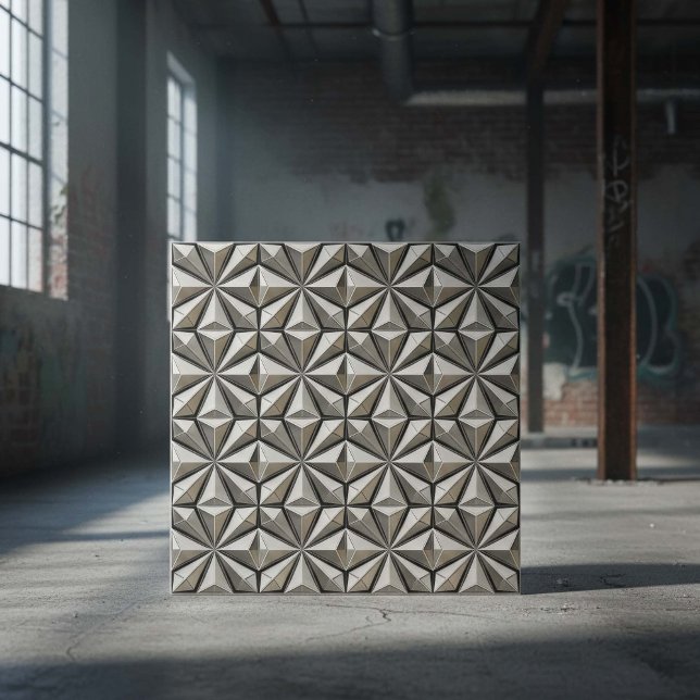 Futuristic Chrome Relief Silver #18 ID1227 Kakelplatta (Skapare uppladdad)