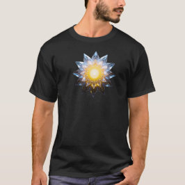 Futuristic Crystal Lotus • Geometric Sci-Fi Energy T Shirt