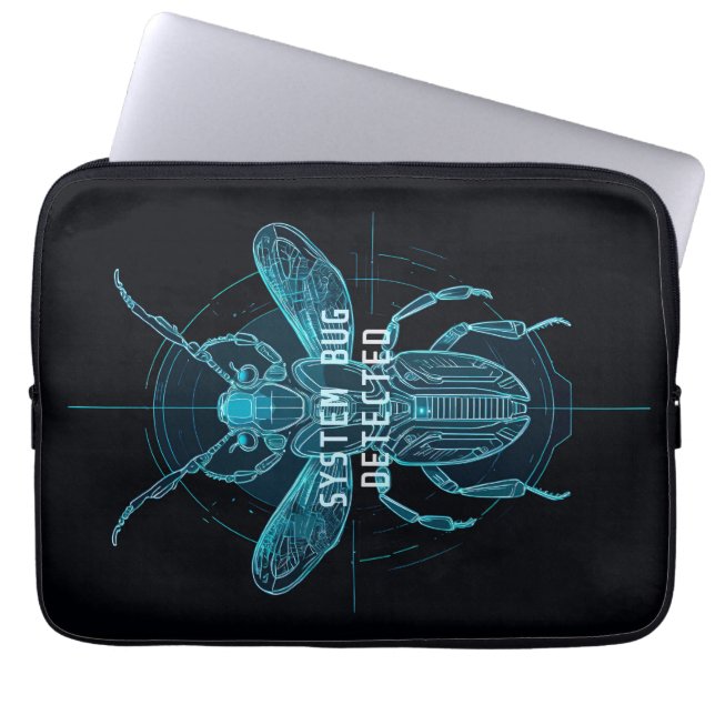 Futuristic Cyber Bug Detected IT Humor Laptop Slee Fodral (Framsidan)