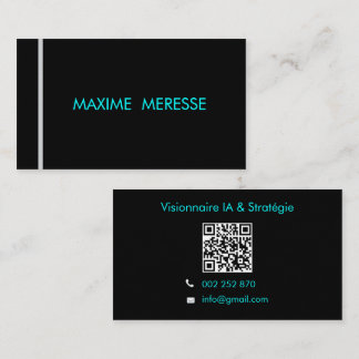 Futuristic Cyber Minimalist QR Code Business Card Visitkort