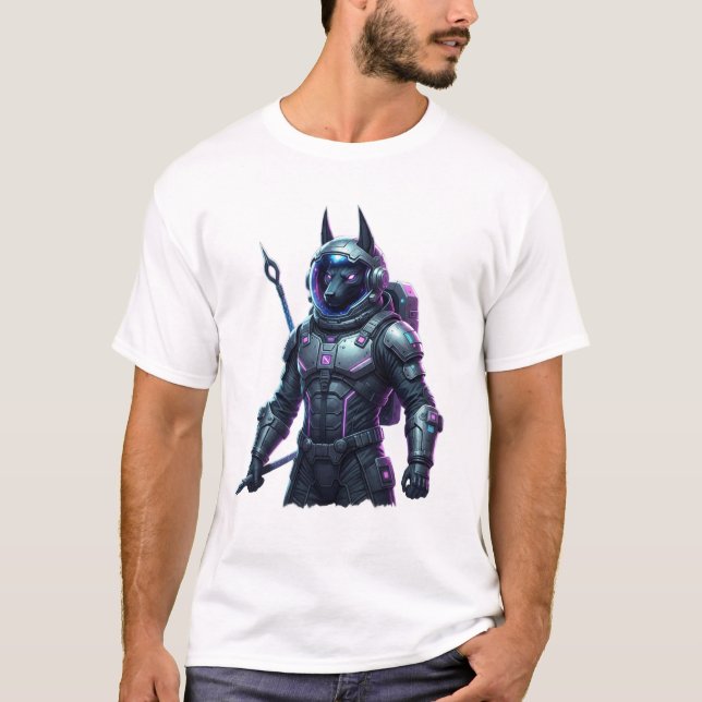 Futuristic Cyberpunk Warrior Sci-Fi Graphic T-Shir T Shirt (Framsida)