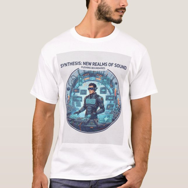 Futuristic DJ Lab Tee – Science Meets Sound (Framsida)