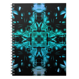 Futuristic Electric Plasma Fractal Design Anteckningsbok
