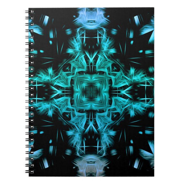 Futuristic Electric Plasma Fractal Design Anteckningsbok (Framsidan)