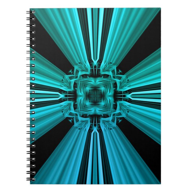 Futuristic Electric Plasma Fractal Design Anteckningsbok (Framsidan)