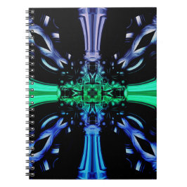 Futuristic Electric Plasma Fractal Design Anteckningsbok