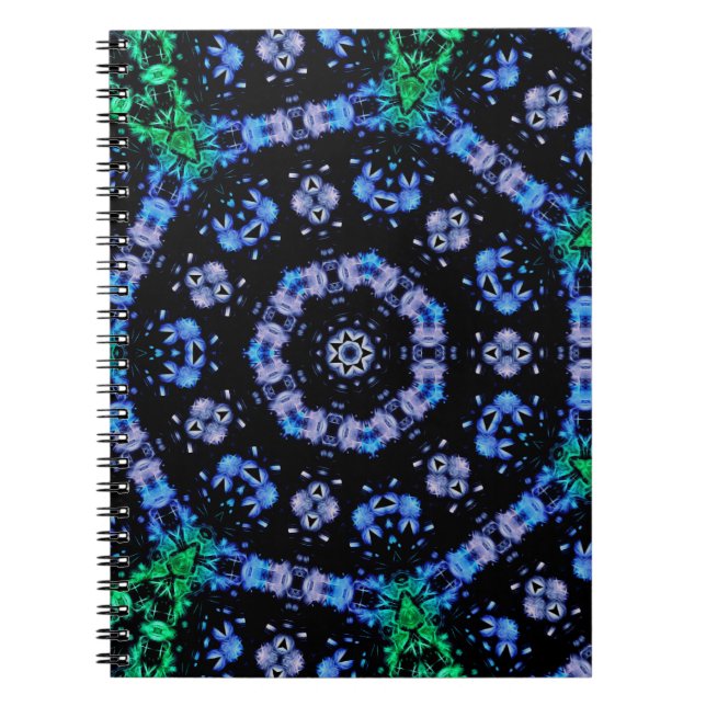 Futuristic Electric Plasma Fractal Design Anteckningsbok (Framsidan)