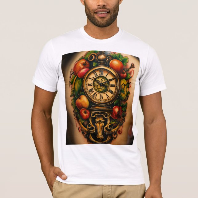 "Futuristic Fine Line Wing Tattoo T-Shirt Design – (Framsida)