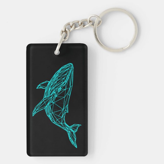Futuristic Geometric Whale Keychain (Baksidan)