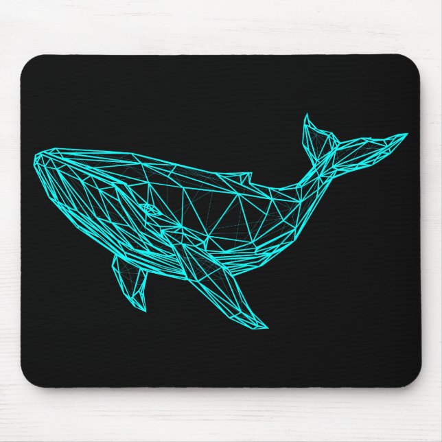 Futuristic Geometric Whale Mouse Pad Musmatta (Framsidan)