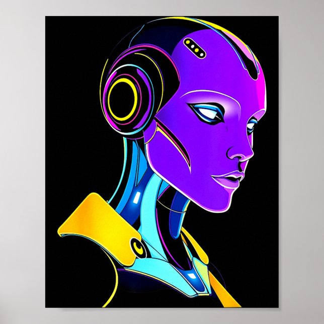 Futuristic Graphic Design Robot 1  Poster (Framsidan)