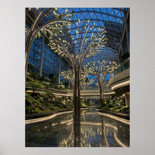 Futuristic Indoor Garden Light Trees Poster (Framsidan)