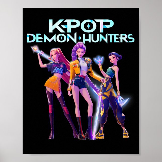 Futuristic K-Pop Style Cyberpunk Girl Group Poster (Framsidan)