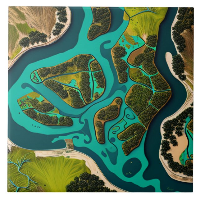 Futuristic Marshlands Kakelplatta (Framsidan)