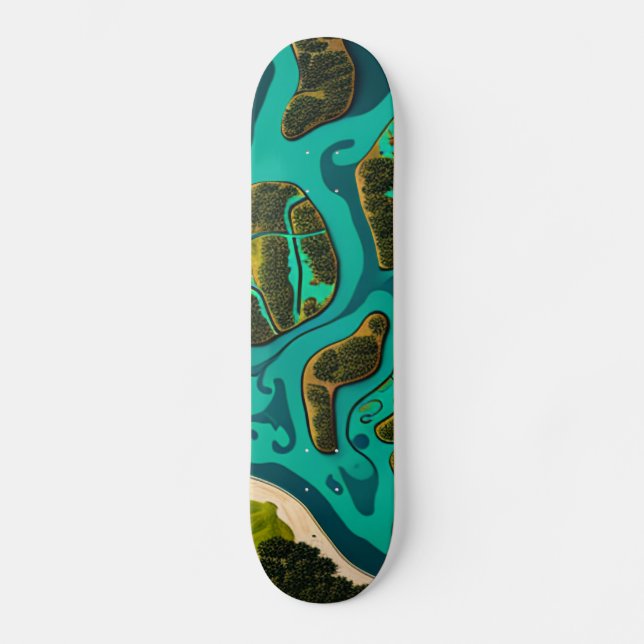 Futuristic Marshlands Mini Skateboard Bräda 18,5 Cm (Framsida)