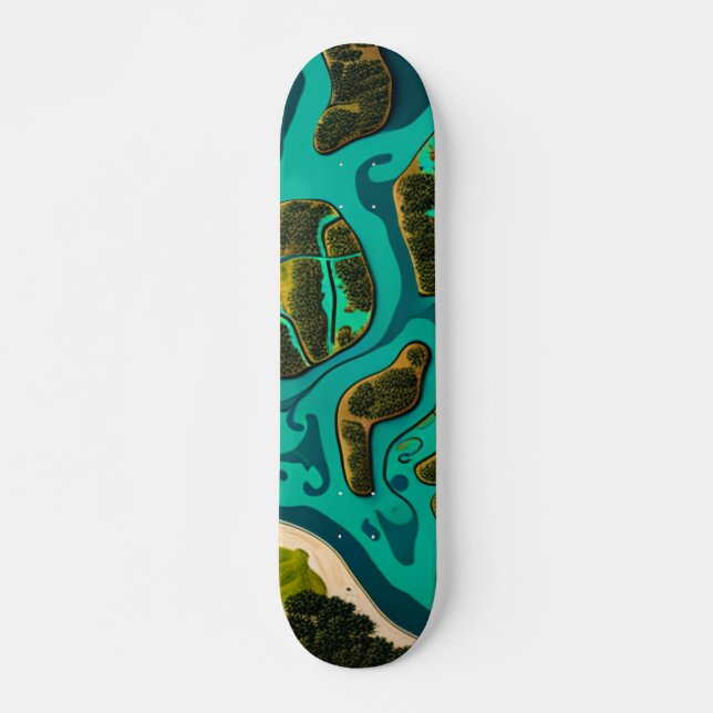 Futuristic Marshlands Mini Skateboard Bräda 18,5 Cm (Framsida)