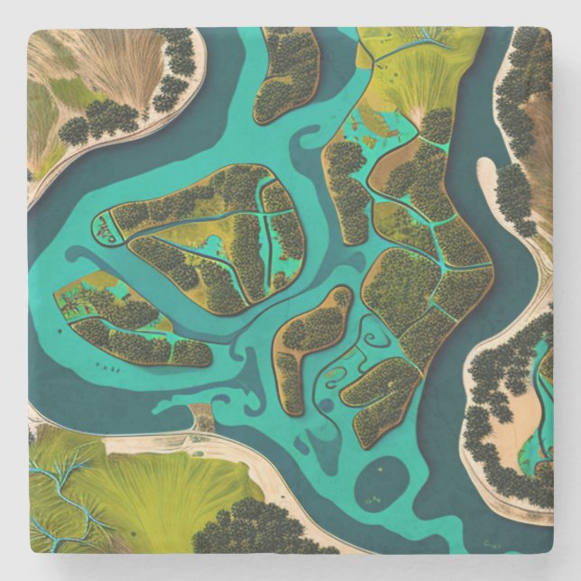 Futuristic Marshlands Stenunderlägg (Framsidan)
