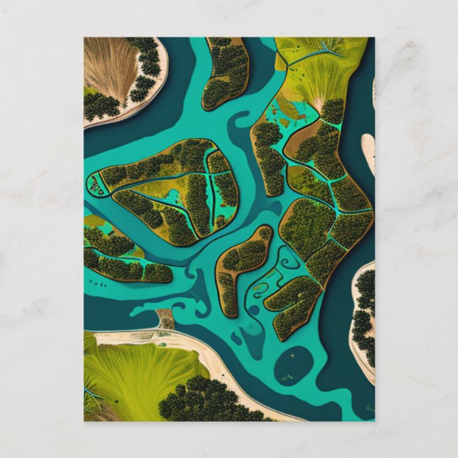 Futuristic Marshlands Vykort (Framsida)