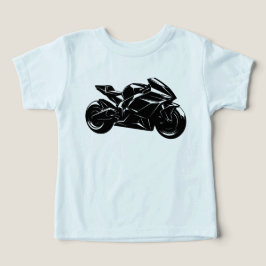 Futuristic Motorcycle Black White Vector  T Shirt