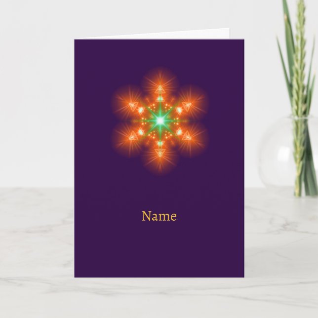 Futuristic Neon Glow Flower Graphic Kort (Framsida)