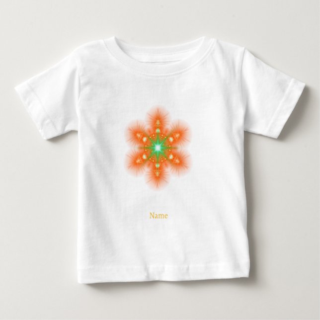 Futuristic Neon Glow Flower Graphic T Shirt (Framsida)