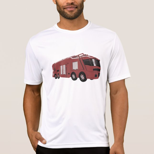 Futuristic Red Sci-Fi Command Vehicle T Shirt (Framsida)